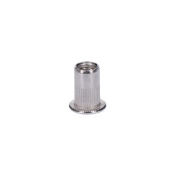 AISI304 nitovacia matica M6, plochá, rýhovaný driek, L-21mm AISI304 nitovacia matica M6, plochá, rýhovaný driek, L-21mm